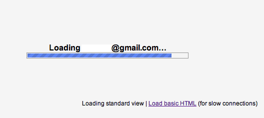 Lien permettant de charger la version HTML simplifiée de Gmail lorsque la connexion des utilisateurs est lente