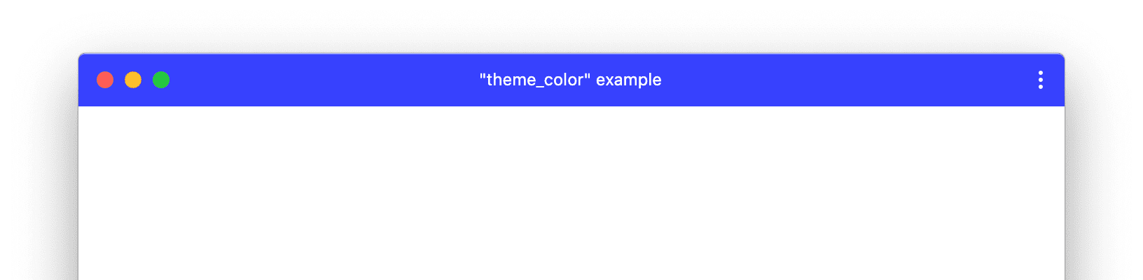 맞춤 theme_color가 포함된 PWA 창의 예