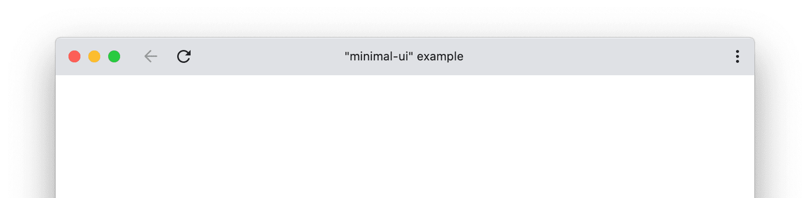 ตัวอย่างหน้าต่าง PWA ที่มีการแสดงผล UI แบบเรียบง่าย