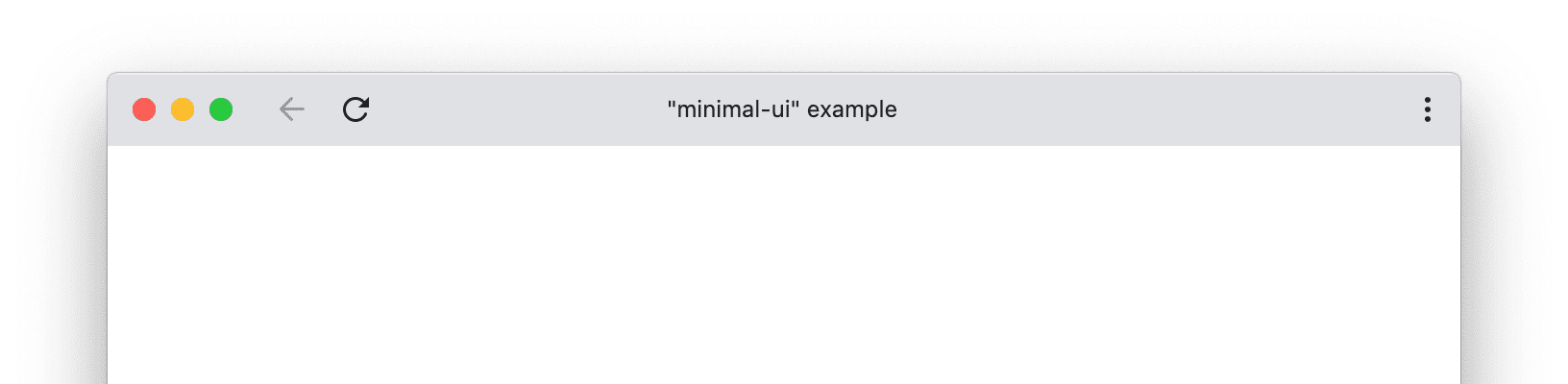 Un ejemplo de una ventana PWA con visualización mínima de la interfaz de usuario (UI).