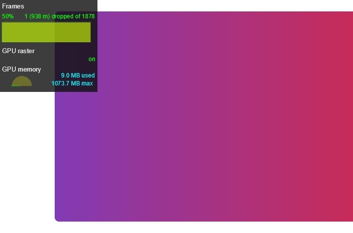 Le compteur FPS indique que 50% des images ont été abandonnées