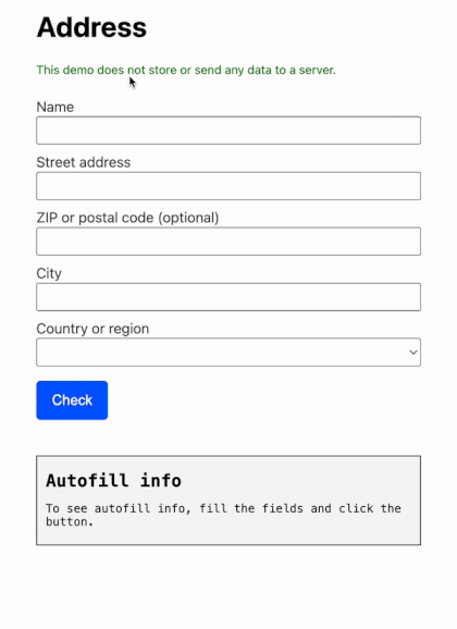 Demo dell'osservatore della compilazione automatica.