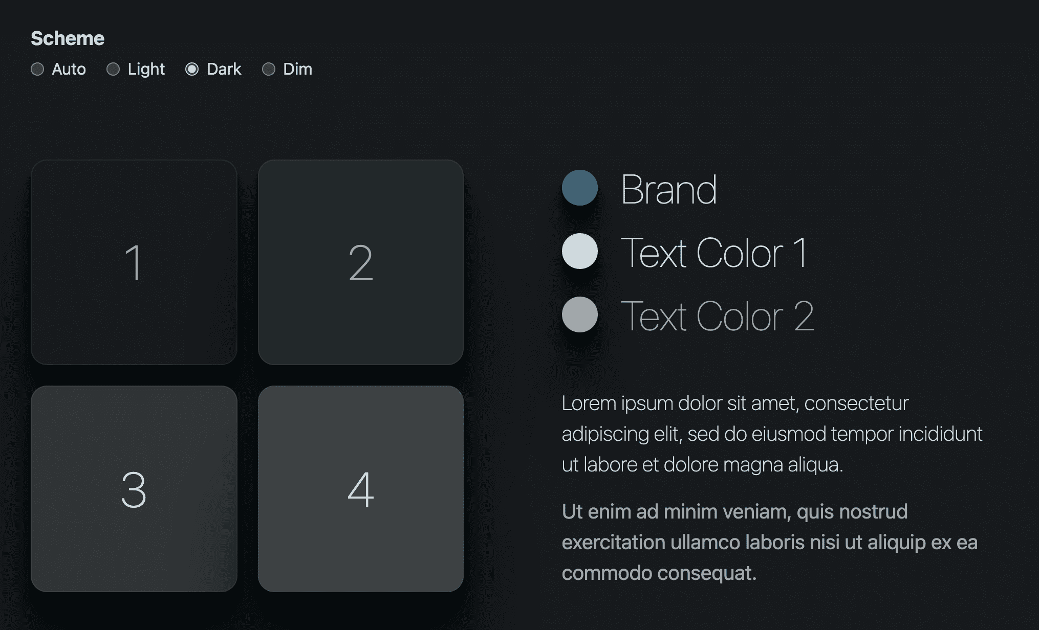 preview of the end result of the dark theme