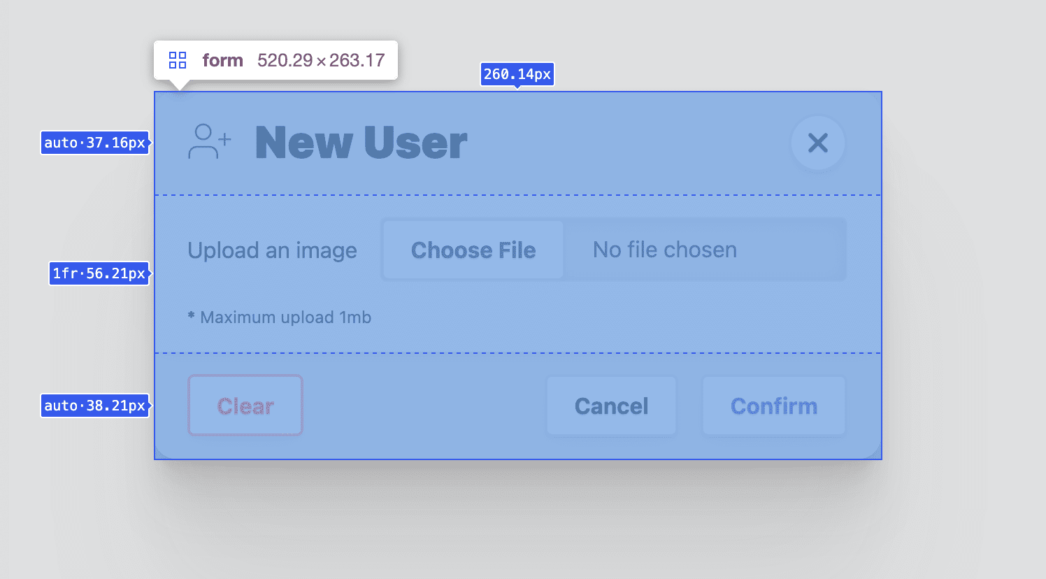 Captura de tela do DevTools sobrepondo as informações de layout de grade sobre as linhas.