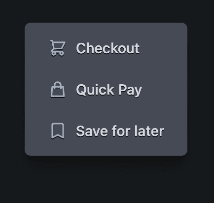 The popup in the dark theme.