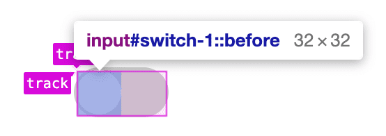 In den DevTools wird der Pseudo-Element-Miniaturansichten innerhalb eines CSS-Rasters angezeigt.