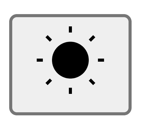 Captura de pantalla de un botón del navegador simple con el ícono de sol en su interior.