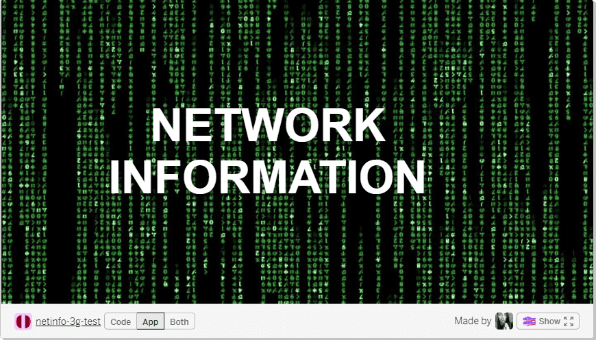 Matrix-like image background with 'NETWORK INFORMATION' text overlay
