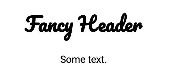 A heading in a cursive font.