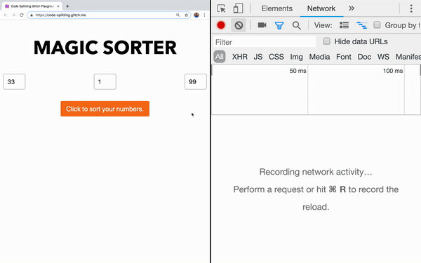 Magic Sorter app that demonstrates code splitting