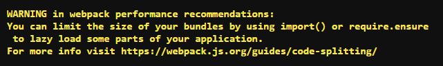 Webpack performance optimization recommendation