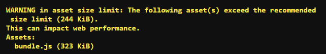 Webpack warning that the asset exceeds the recommended size limit