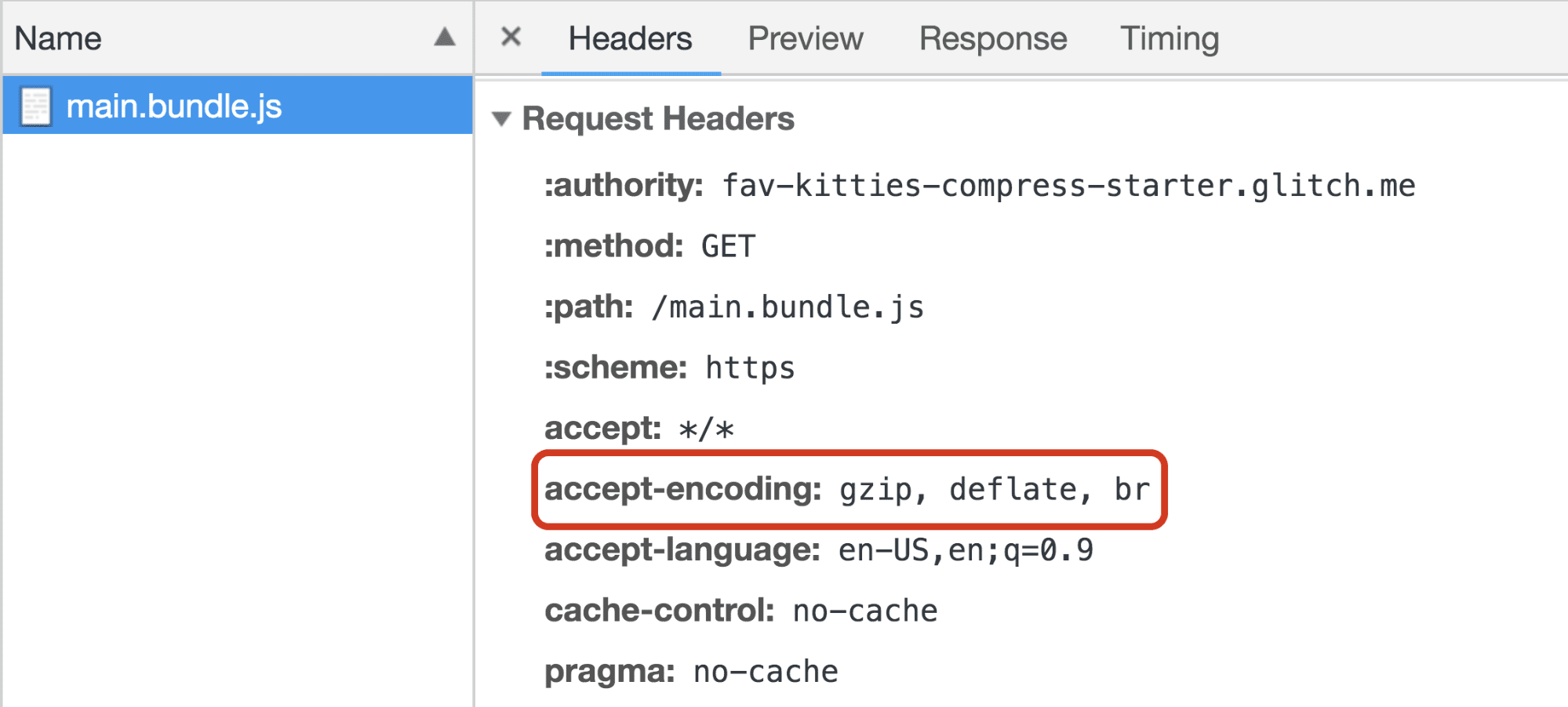 Accept encoding header