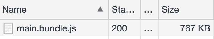 Dimensione del pacchetto da 767 kB