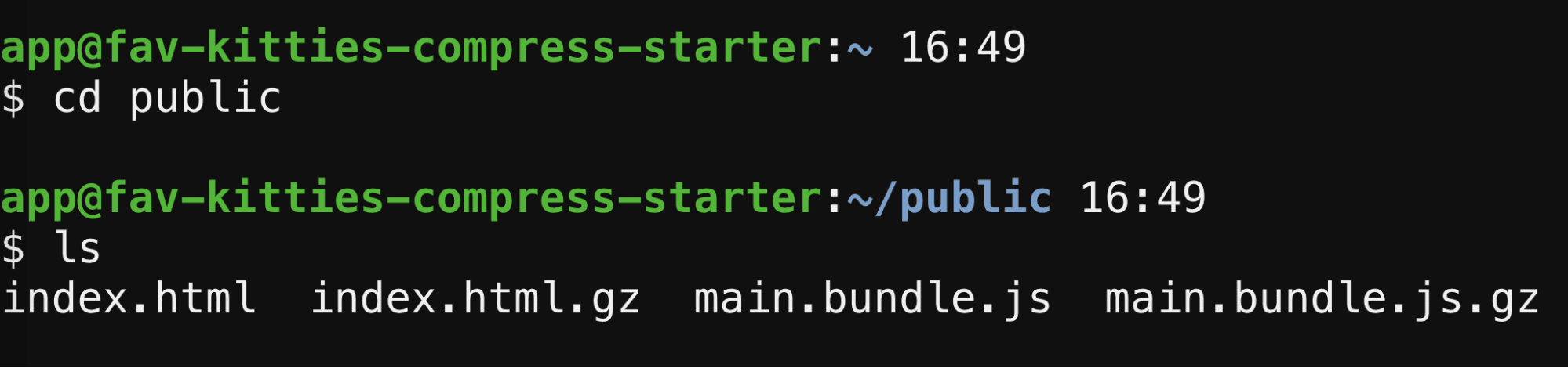 सार्वजनिक डायरेक्ट्री में मौजूद फ़ाइनल आउटपुट फ़ाइलें