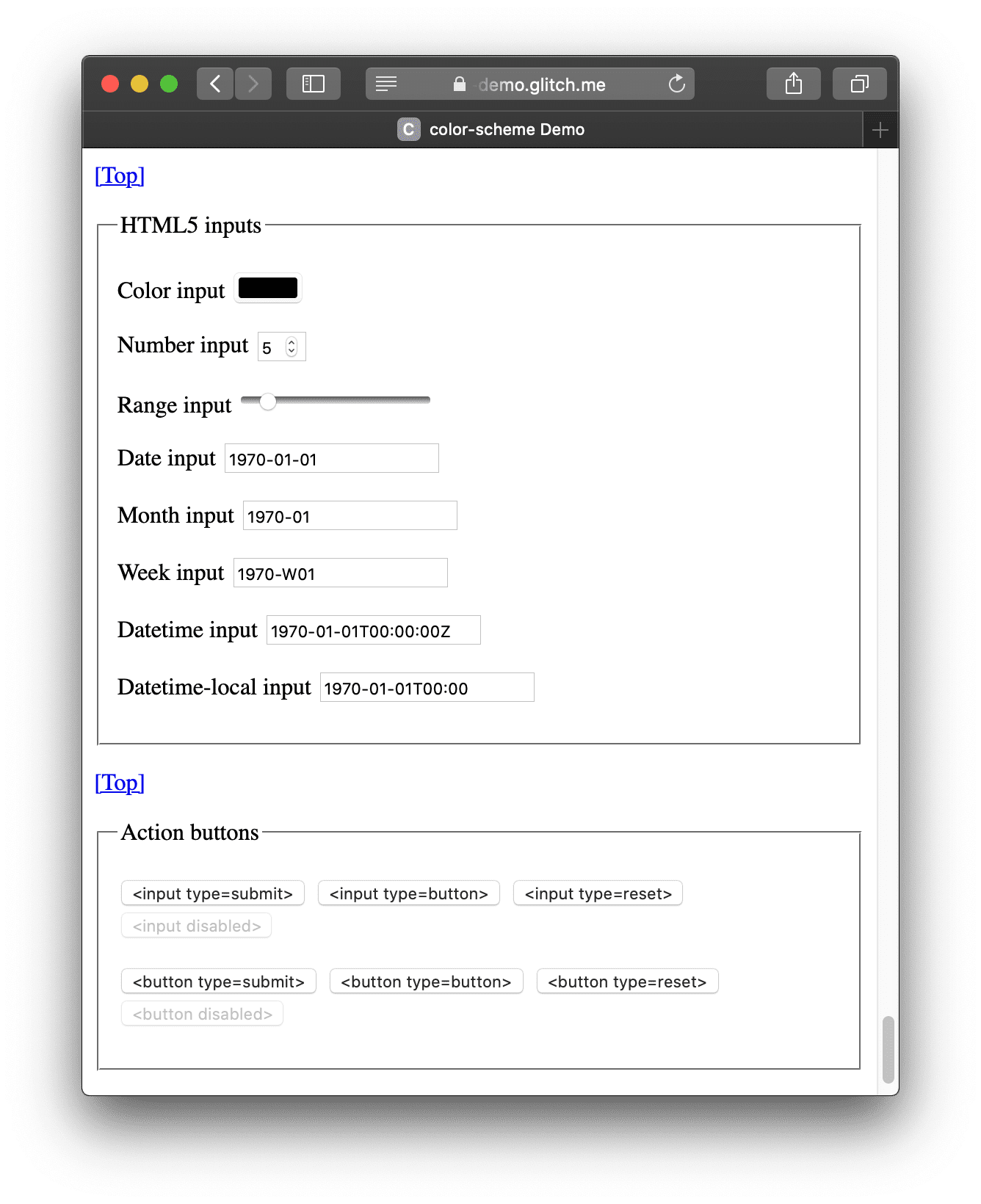 淺色模式下的示範畫面。