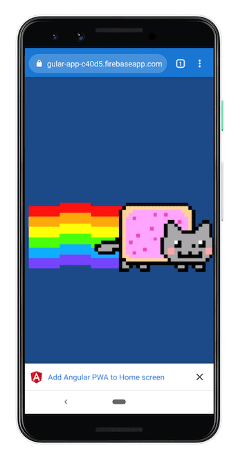 Um pedido de instalação de um Progressive Web App