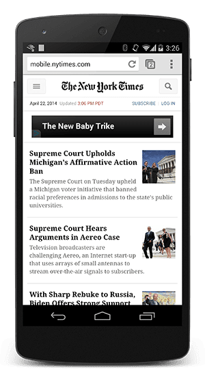 Нью-Йорк Таймс с CSS