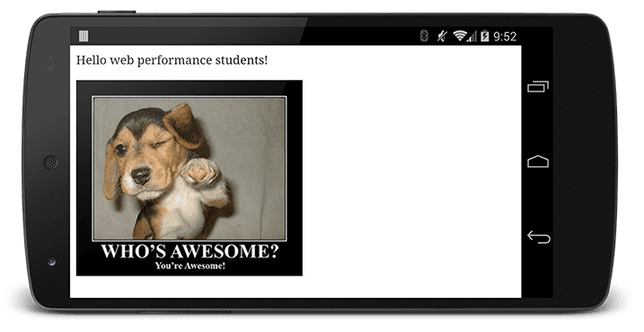 रेंडर किया गया 'नमस्ते' पेज