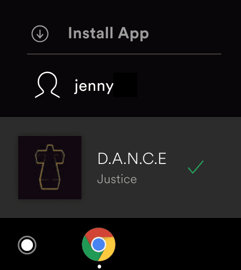 Install App button provided in the Spotify PWA