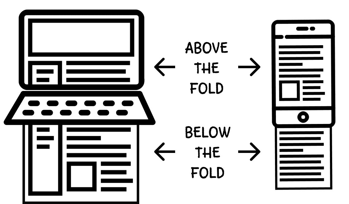 An illustration of a laptop and a mobile device with web pages overflowing the edges of screens