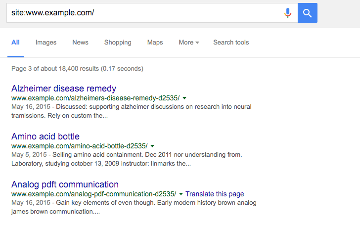 Search results generated by this hack.