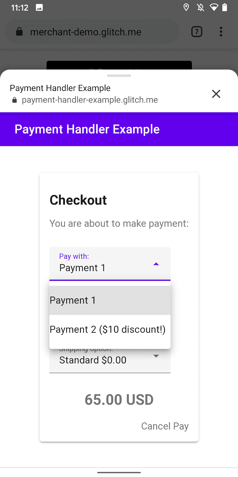 付款方式選擇器 UI
