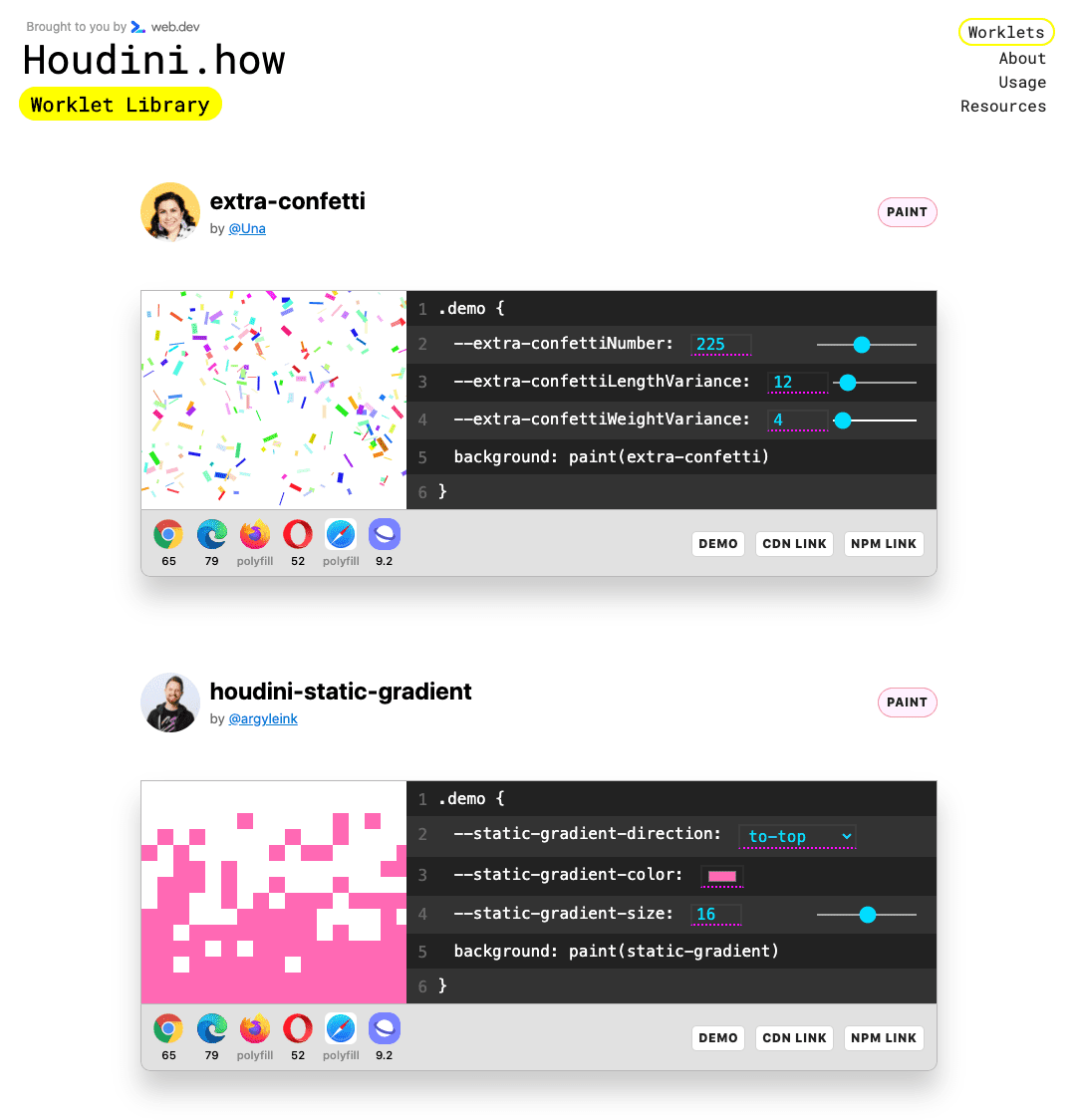 Скриншот страницы рабочего проекта.