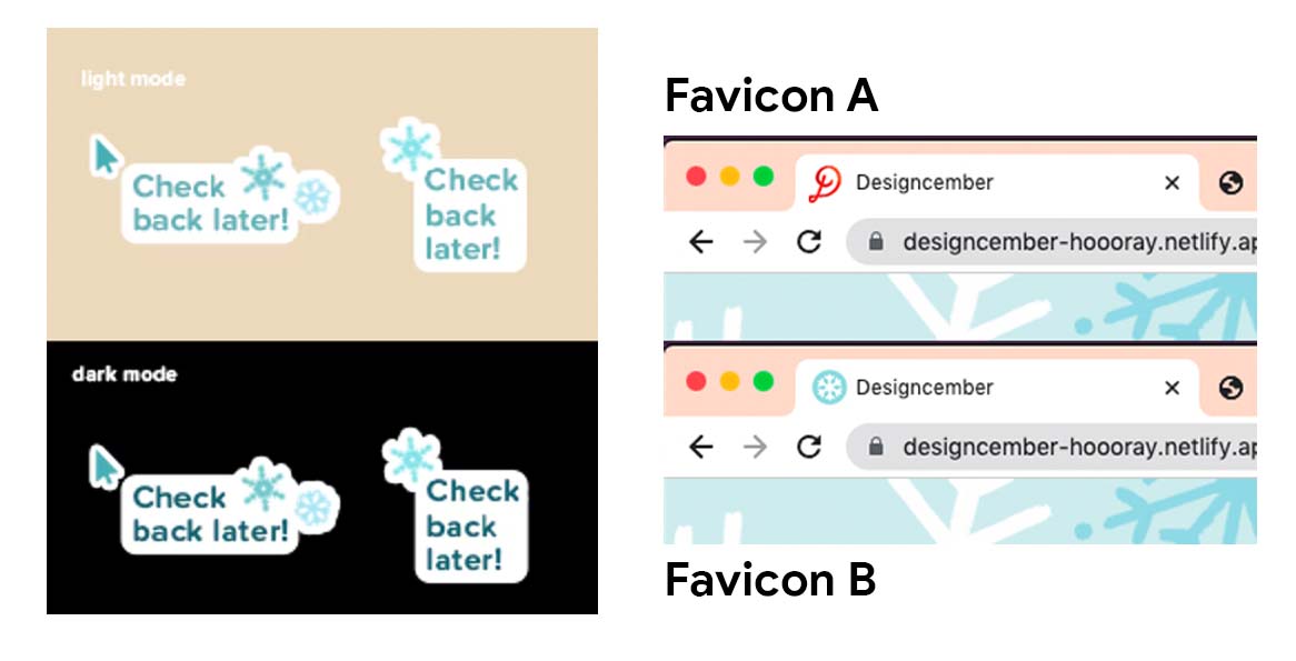 Custom cursor styles and favicon options
