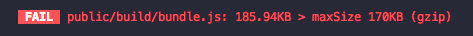 bundlesize CLI testi başarısız