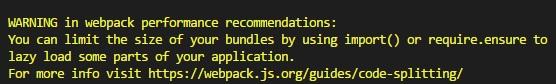 Webpack performance optimization recommendation