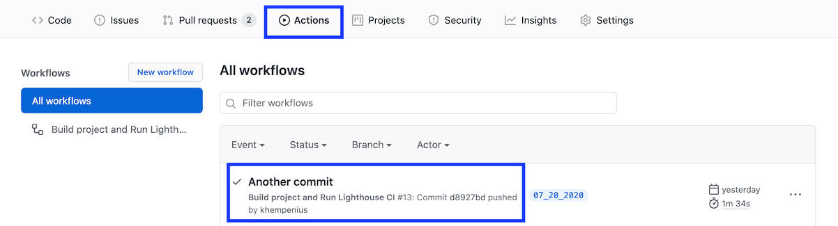 Ảnh chụp màn hình thẻ "Cài đặt" của GitHub