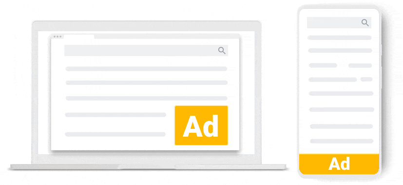 Uma visualização de anúncios sendo atualizados na página, sem que a página de nível superior seja atualizada.
