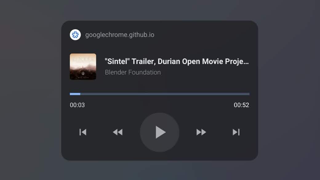 نماگرفت کنترلهای رسانه قفل صفحه در ChromeOS.