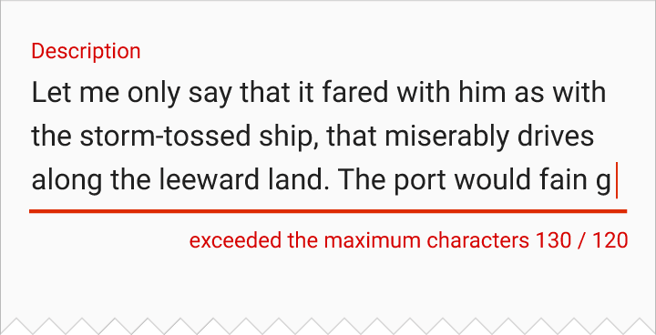 Хороший пример, где для обозначения ошибки используются цвет и текст.