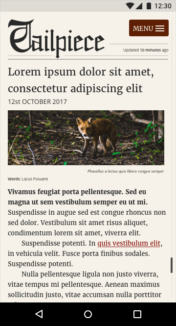 Exemple d&#39;article chargé.