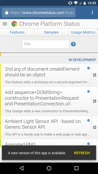 สถานะ Chrome จะใช้ข้อความโทสต์