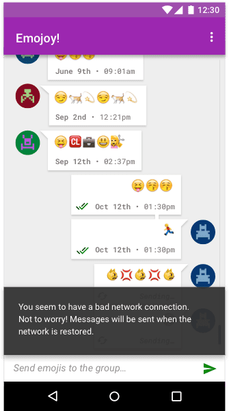 Ứng dụng nhắn tin bằng biểu tượng cảm xúc Emojoy thông báo cho người dùng khi có thay đổi về trạng thái.