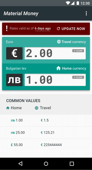L'app Material
    Money non è aggiornata.