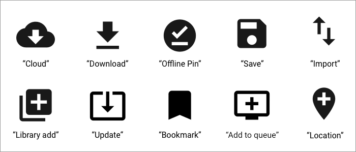 Various icon examples that convey offline