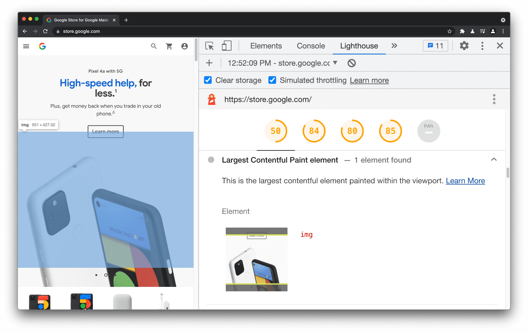 Elemen Largest Contentful Paint (LCP)