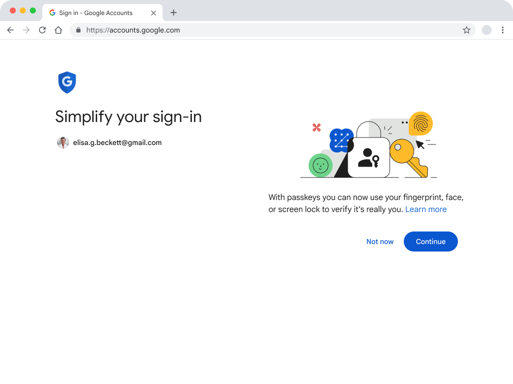 Bei den meisten Nutzern ist dies das erste Mal, dass sie Passkeys sehen