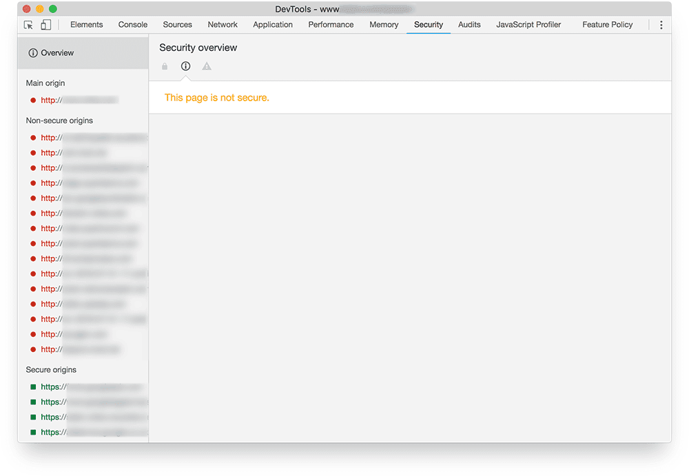 لوحة &quot;الأمان&quot; في &quot;أدوات مطوّري البرامج في Chrome&quot;