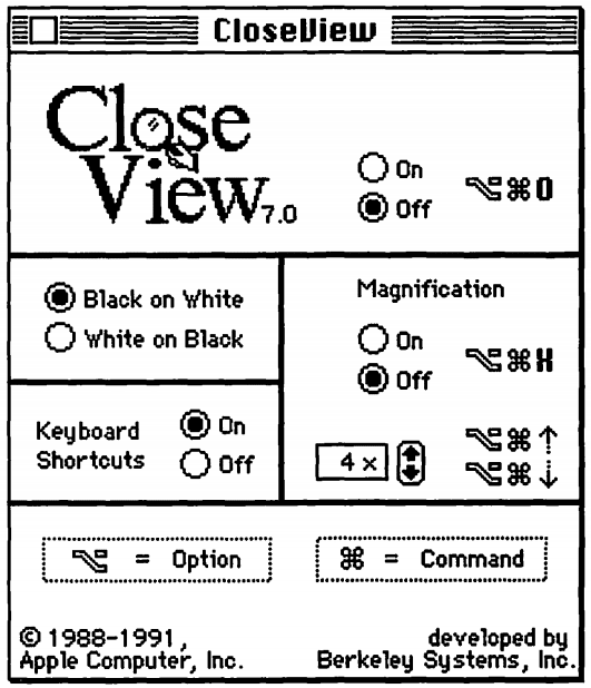 CloseView w systemie Mac OS 7 z 