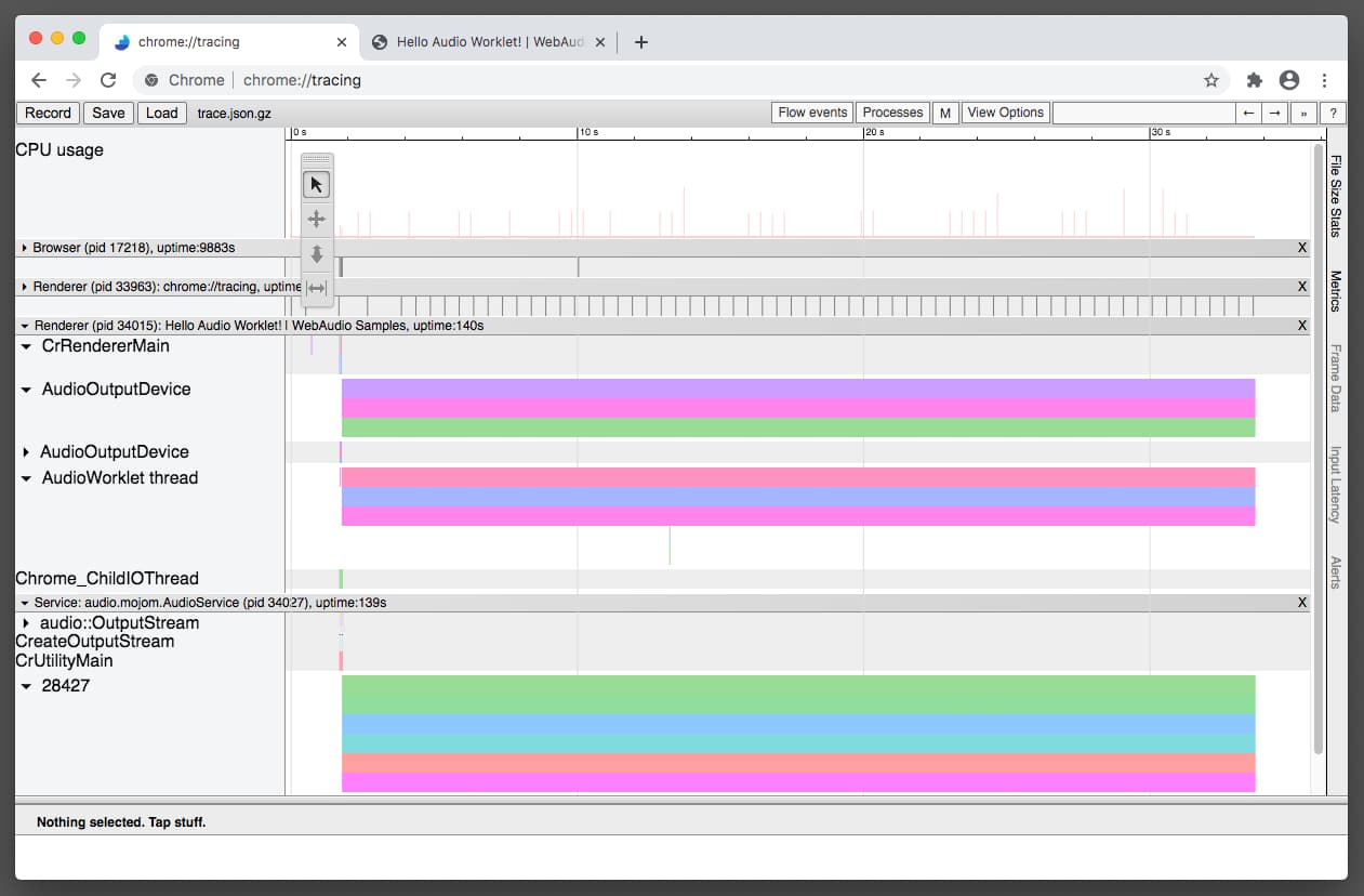 Screenshot dopo il completamento della tracciatura.
