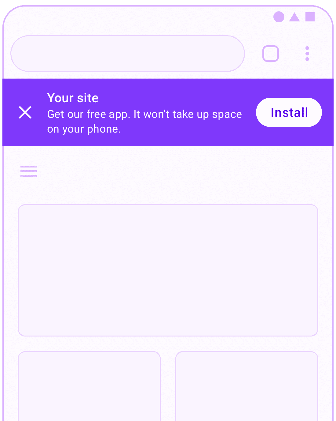بانر تثبيت مخصّص في أعلى الصفحة