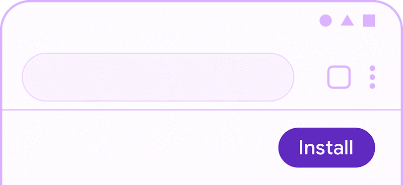 Captura de pantalla del botón de instalación simple en la PWA.