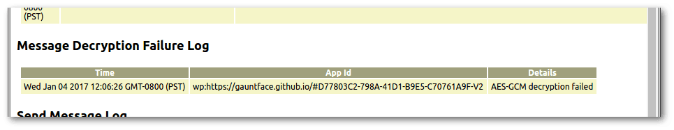 GCM internals decryption log.