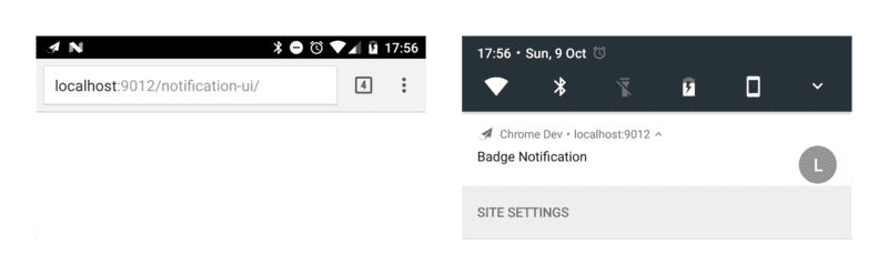 Benachrichtigung mit Symbol in Chrome auf Android-Geräten