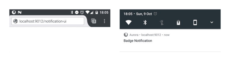 Notification with badge in Firefox on Android.